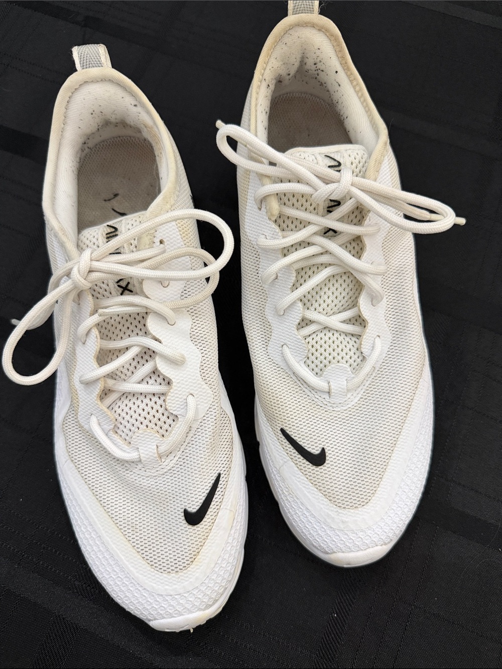 Nike Women's White and Black Mesh Athletic Sneakers